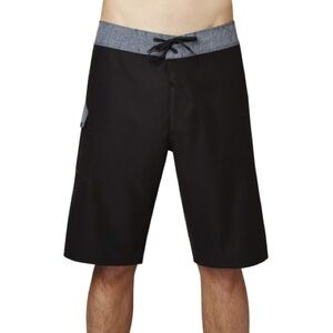 Fox Racing Men’s Logo Boardshorts Black Gray Size 33 Beach Summer Vacation